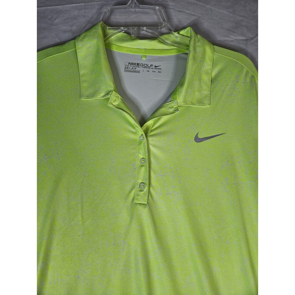 Nike Golf Shirt Women's Size 2XL Neon Yellow Polo Dri Fit Short Sleeve 2X